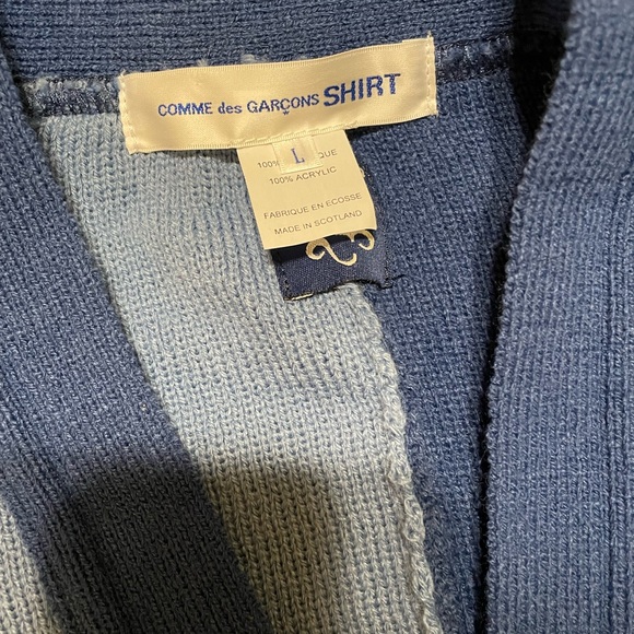 Comme des Garçons Shirt Split Blue Cardigan - Picture 7 of 9